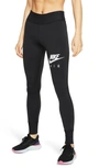 Nike Women's Fast Dri-fit Running Leggings In Black/ White