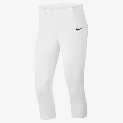 Nike Women's Vapor Select 3/4-length Softball Pants In White/black