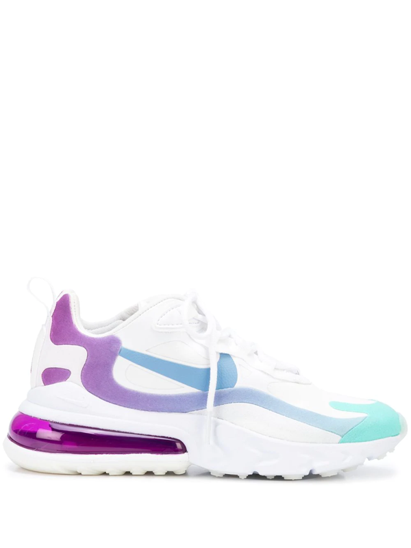 Nike Air Max 270 React Women S Shoe White Clearance Sale In White Light Blue Green Modesens