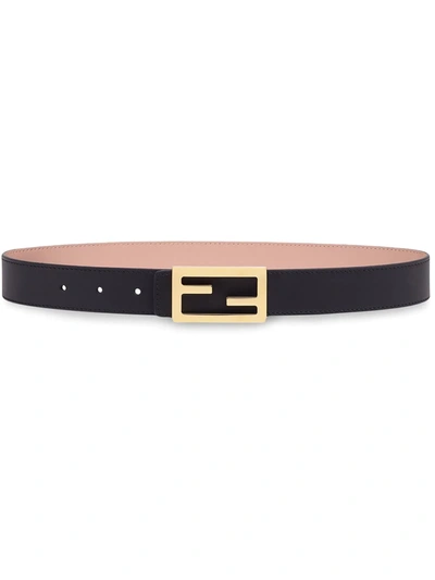 Fendi Baguette Ff Buckle Belt In Black