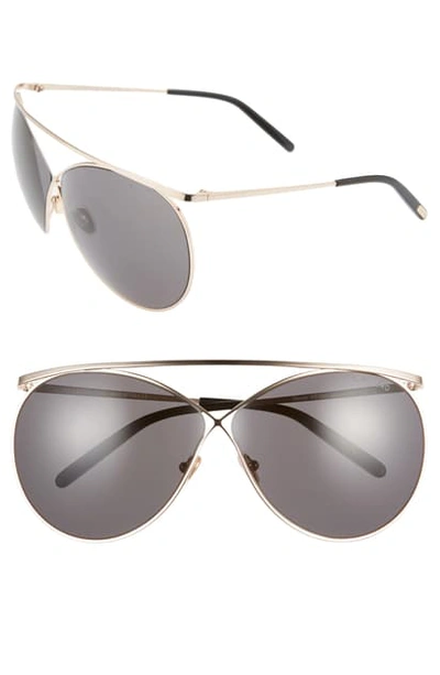 Tom Ford Stevie 59mm Polarized Aviator Sunglasses In Shiny Rose Gold/ Grey