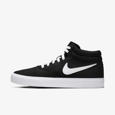Nike Sb Charge Mid Canvas Skate Shoe (black) In Black,black,white,white