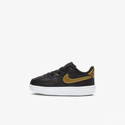 Nike Force 1 Crib Baby Bootie In Black