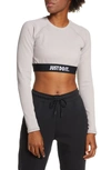 Nike Sportswear Womens Long Sleeve Crop Top In Pumice