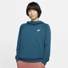 Nike Sportswear Essential Women's Funnel-neck Fleece Pullover Hoodie In Blue