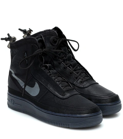 Nike Air Force 1 Shell Sneaker Boot In Black/ Dark Grey/ Black
