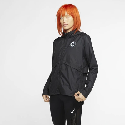 Nike Essential Chicago Women's Full-zip Running Jacket In Black