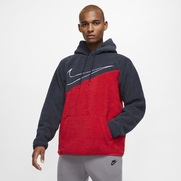 nike swoosh hoodie university red