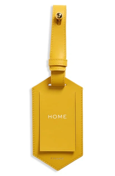 Frame Home Leather Luggage Tag In Lemon Yellow