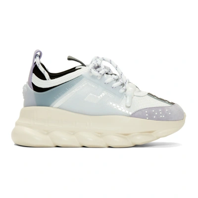 Versace White & Purple Chain Reaction Sneakers