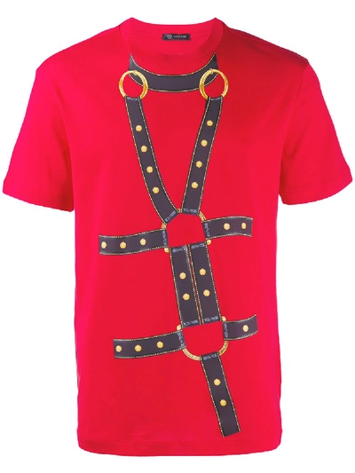 Versace T-shirt In Red Cotton