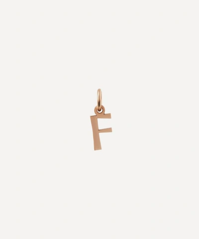 Liberty London 9ct Gold Letter F Alphabet Pendant In Rose Gold