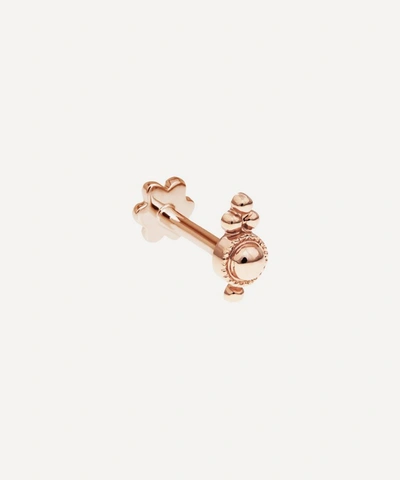 Maria Tash 14ct Four-ball Trinity Single Threaded Stud Earring In Rose Gold