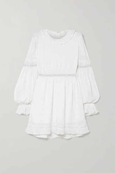 Loveshackfancy Jullian Broderie Anglaise Cotton Mini Dress In White