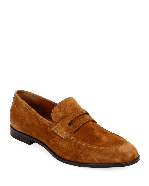 Bally Men's Webb Suede Penny Loafers In Brown | ModeSens
