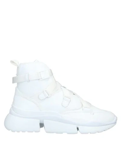 Chloé Women's Sonnie Lace-up Leather & Suede High-top Sneakers In White