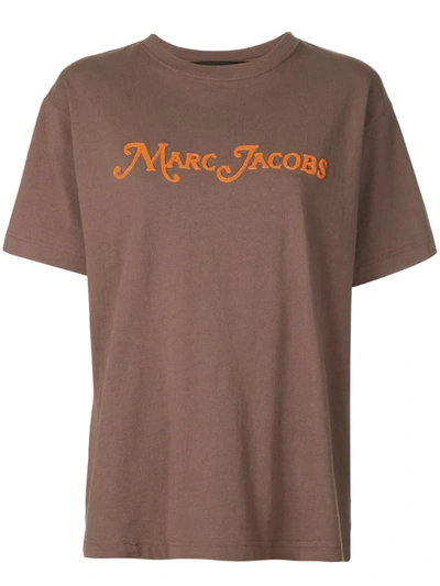 Marc Jacobs Oversized Logo T-shirt In Brown