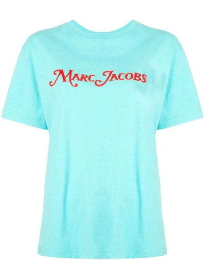 Marc Jacobs Oversized Logo T-shirt In Blue