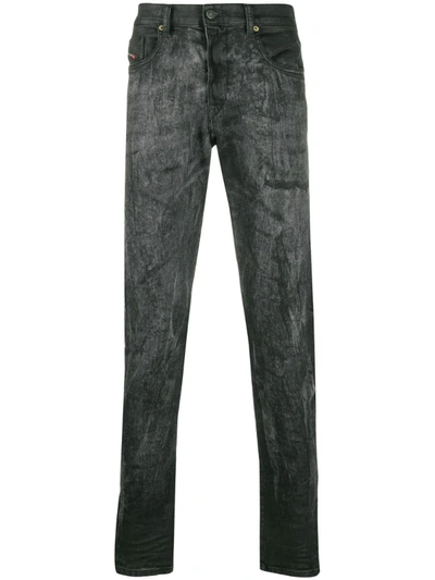 Diesel Treated Slim-fit Jeans In Black