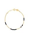 Anni Lu 18kt Gold-plated Asym Beaded Bracelet In Metallic Black