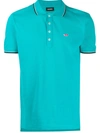 Diesel Embroidered Logo Polo Shirt In Blue