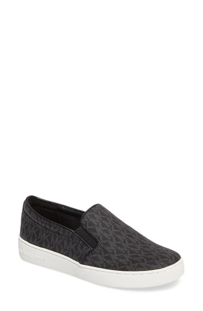 Michael Michael Kors Keaton Slip On Womens Signature Slip On Casual And Fashion Sneakers In Black