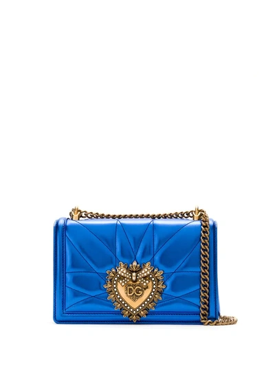 Dolce & Gabbana Mini Devotion Shoulder Bag In Blue