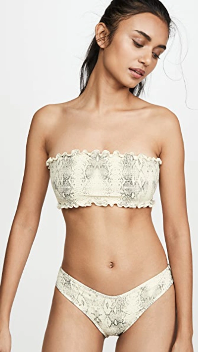 Montce Ruffle Bandeau Bikini Top In Snake