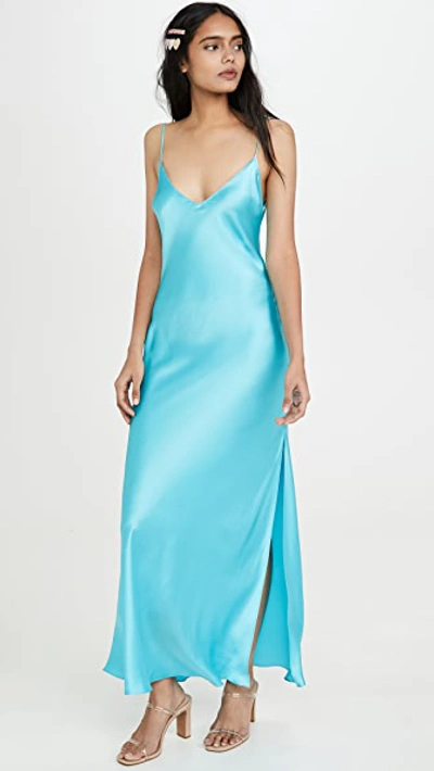 Dannijo Mossy Slip Dress In Aqua
