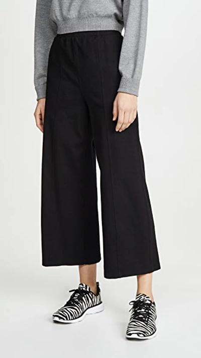 Stateside Ponte Cropped Wide Leg Pants In Black