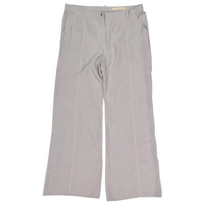 Pre-owned Balenciaga Silk Large Pants In Grey