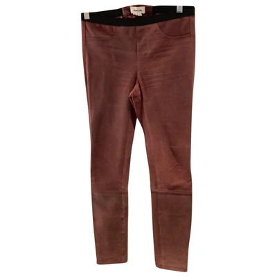 Pre-owned Helmut Lang Red Suede Trousers