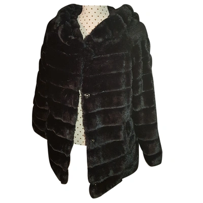 Pre-owned Fontana Faux Fur Coat In Black