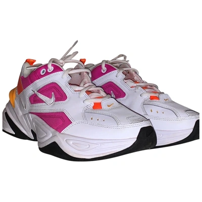 Pre-owned Nike M2k Tekno Leather Trainers In White