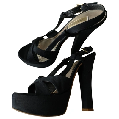 Pre-owned Marc Jacobs Cloth Sandals In Black