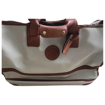 Pre-owned Bric's White Leather Travel Bag