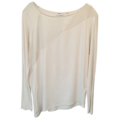 Pre-owned Dkny White Viscose Top