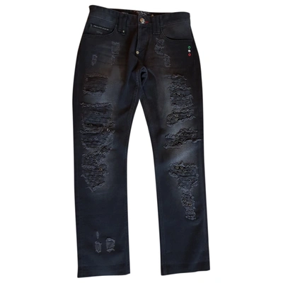 Pre-owned Philipp Plein Straight Jeans In Black