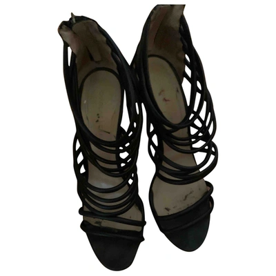 Pre-owned Charline De Luca Leather Sandal In Black