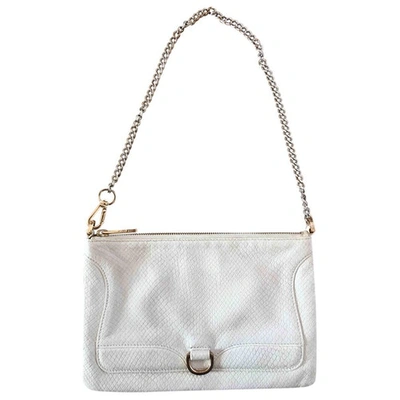 Pre-owned Hugo Boss Leather Clutch Bag In White