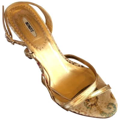 Pre-owned Schutz Leather Sandal In Gold