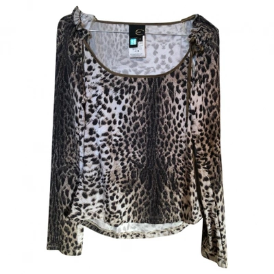 Pre-owned Just Cavalli Brown Polyester Top