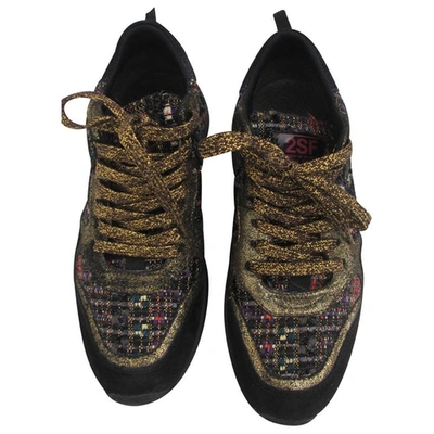 Pre-owned Serafini Tweed Trainers In Multicolour