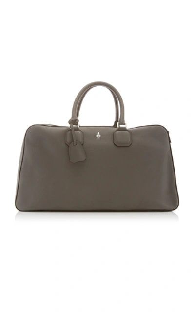 Mark Cross Cole Grain Leather Duffle Bag In Grey