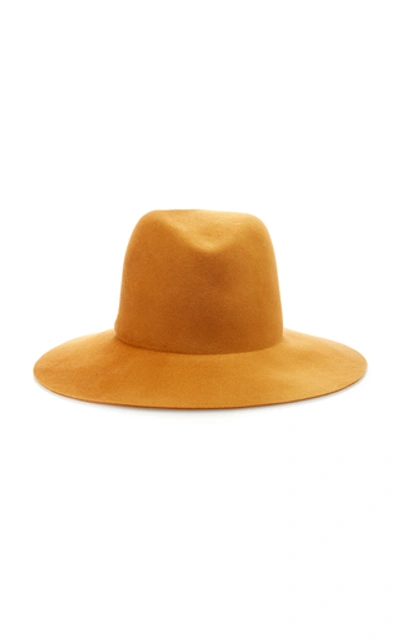 Janessa Leone Dakota Wide-brim Wool Hat In Brown