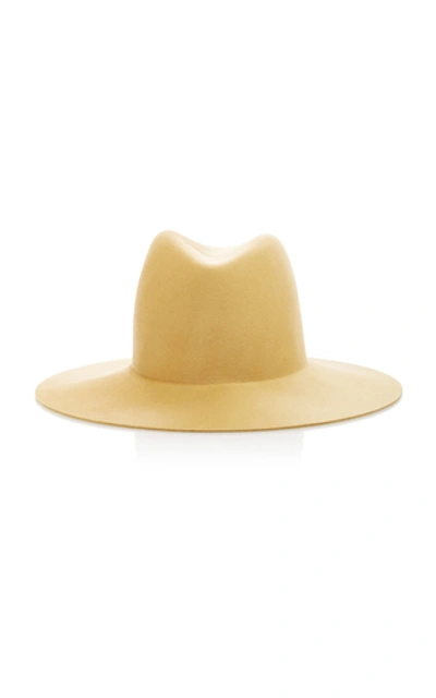 Janessa Leone Blair Wool Wide-brim Hat In Yellow