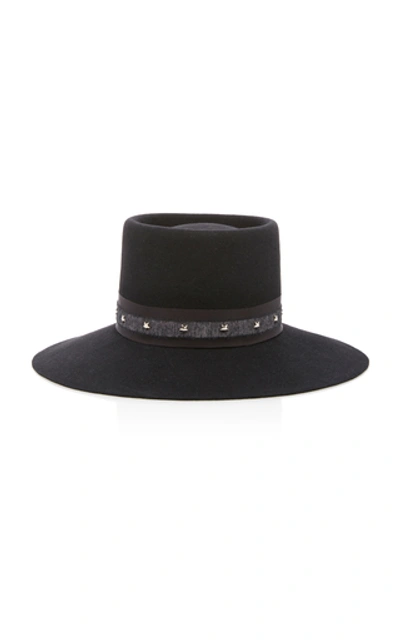 Gigi Burris Maureen Wide-brim Felt Hat In Black