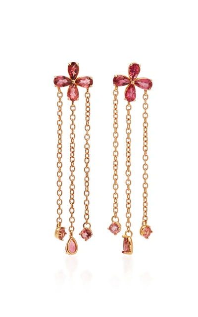 Misahara Plima Lilly 8k Rose Gold And Tourmaline Earrings In Pink