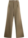 Marni Darted Wide-leg Trousers In Neutrals