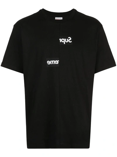 Supreme X Cdg Split Logo T-shirt In Black